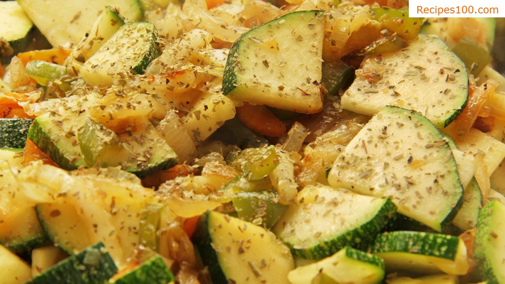 Baked potatoes with vegetables as a side dish.