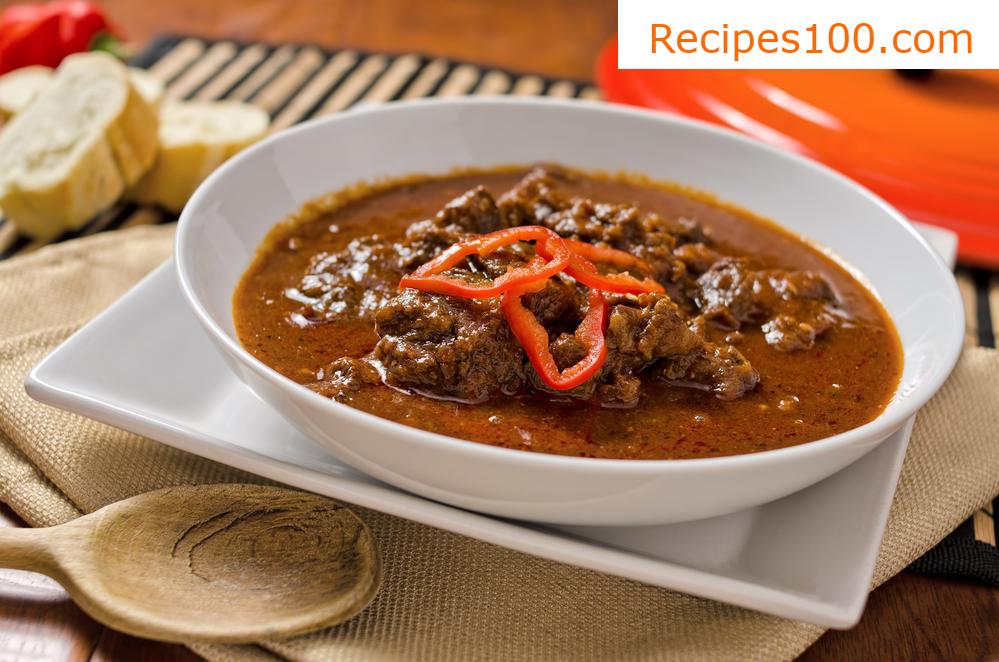 Beef goulash from shank