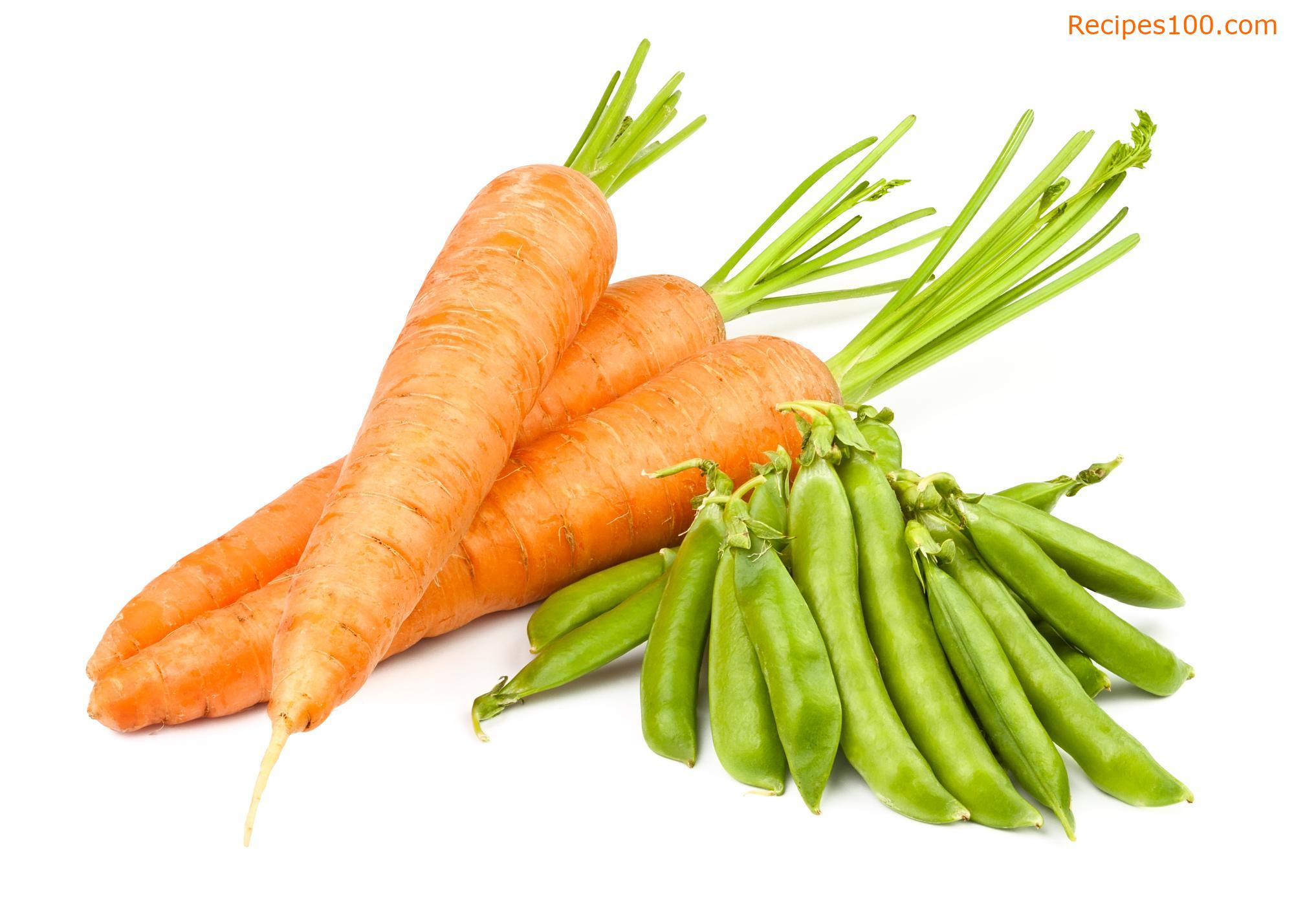 Braised carrots with peas