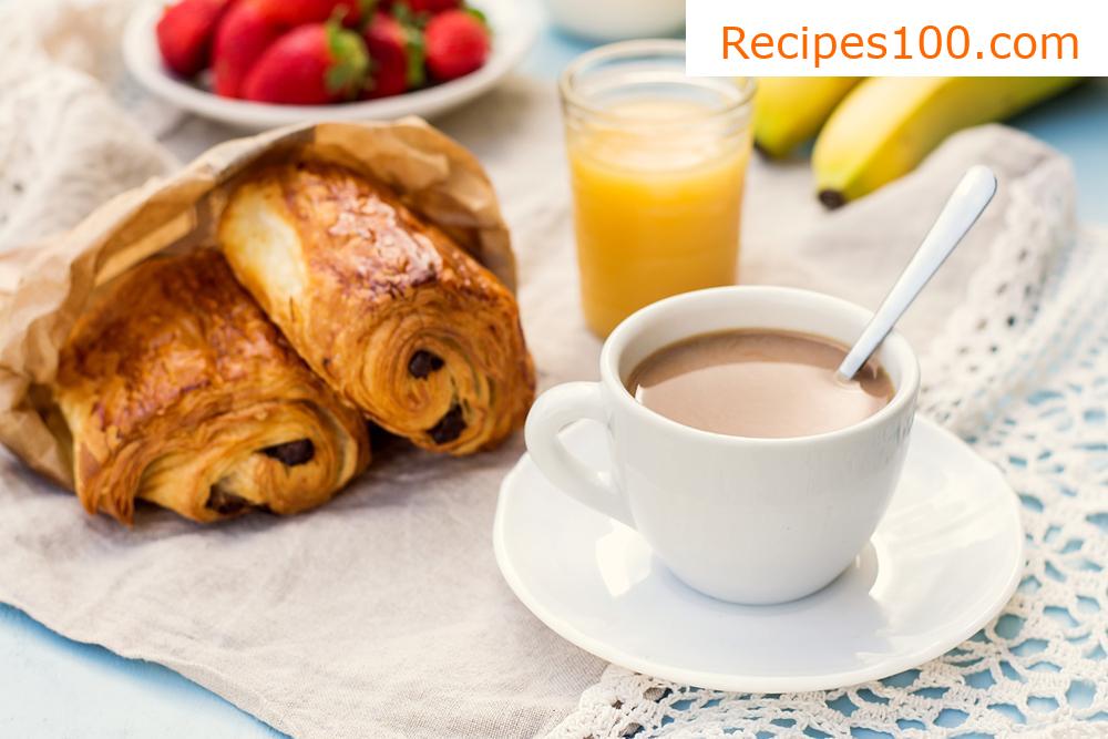 Butter croissant with chocolate