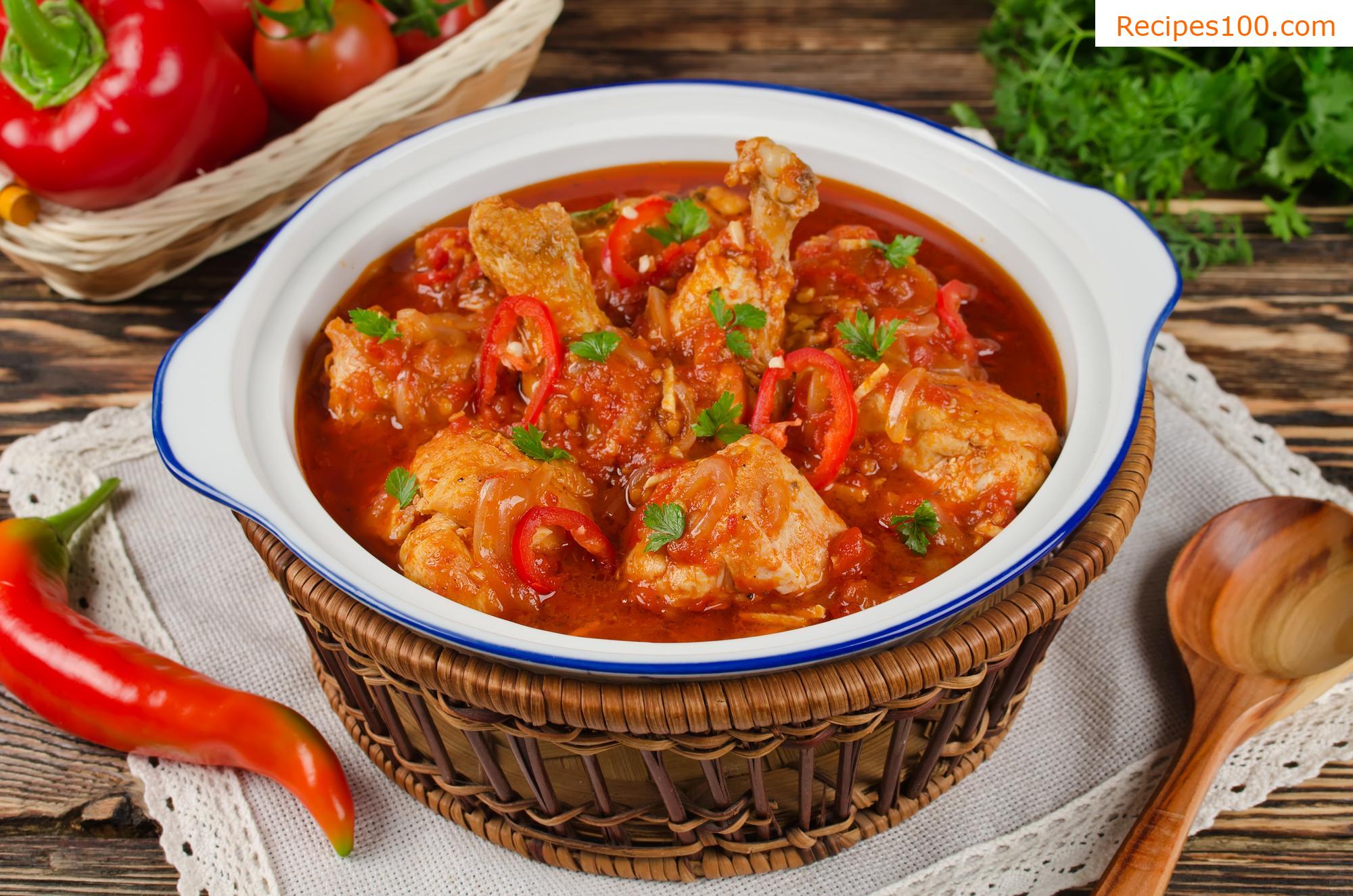 Chicken breast in spicy sauce