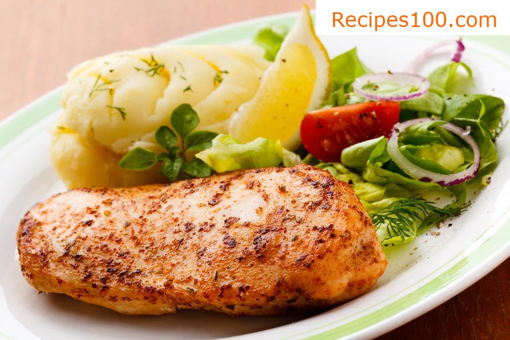 Chicken breasts on leeks