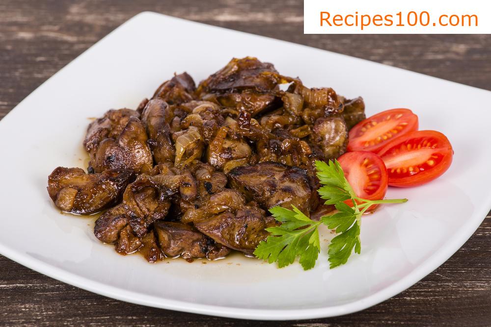 Chicken liver with onion