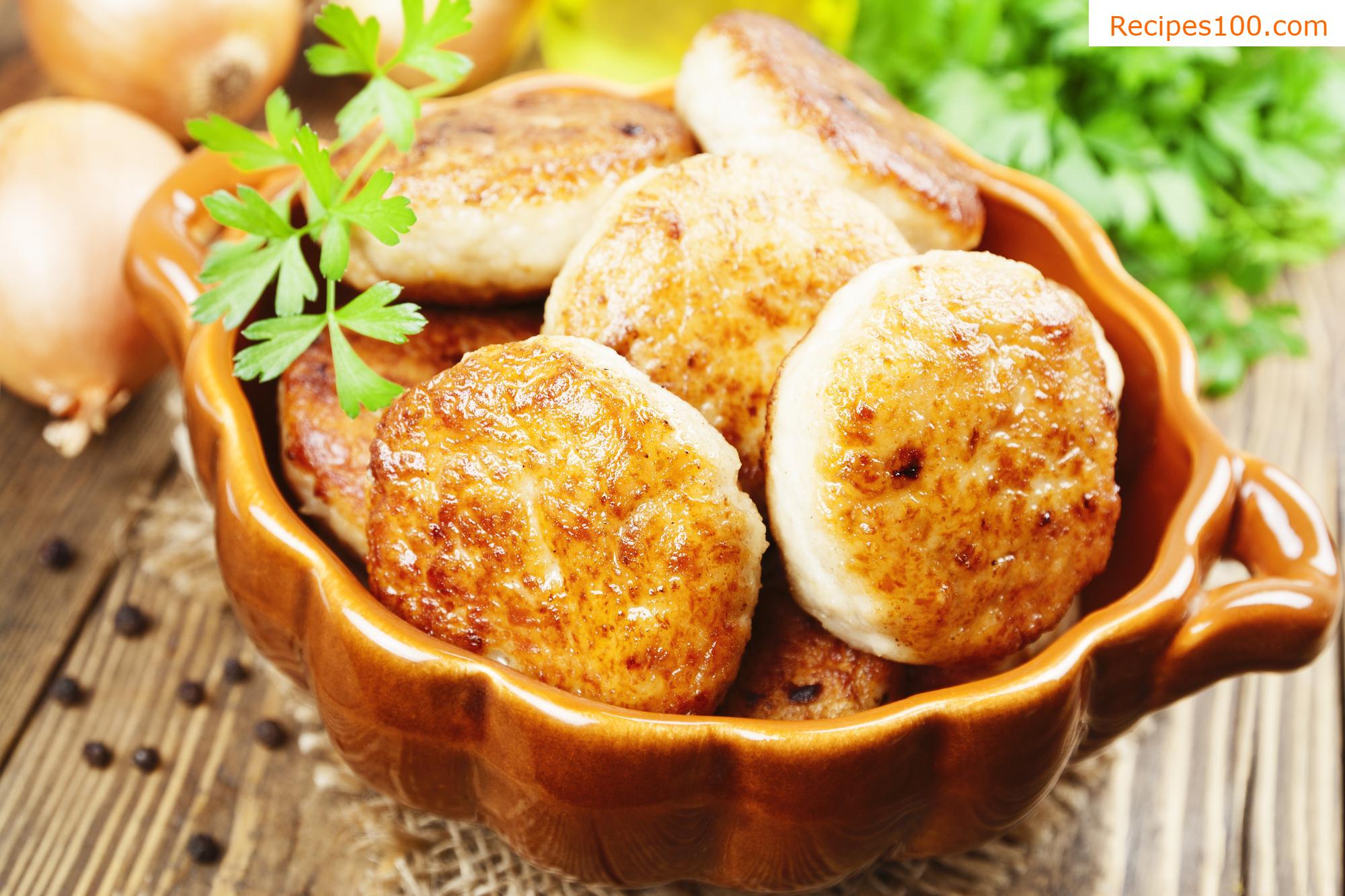 Chicken patties from cooked chicken meat