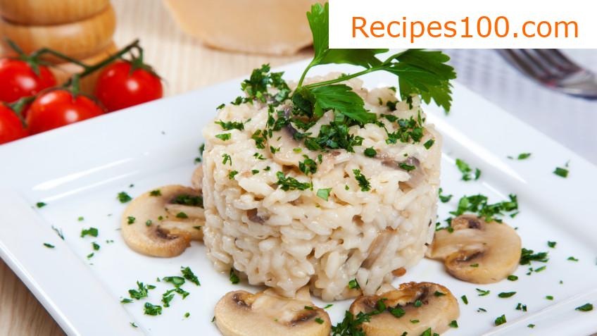 Chicken risotto with mushrooms from the remoska