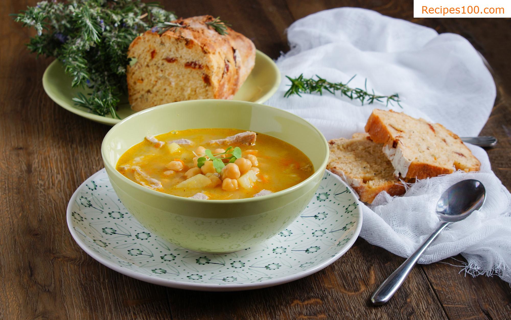 Chickpea soup with vegetables