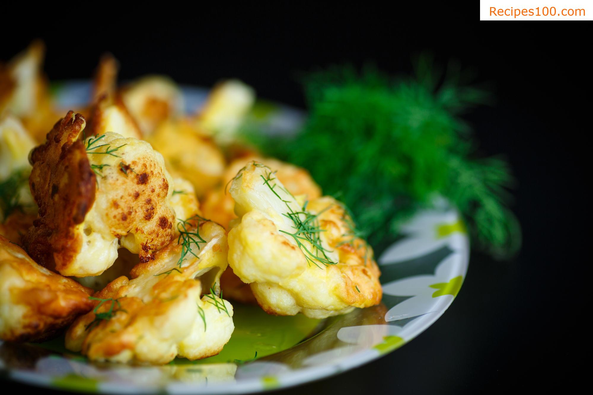 Fried cauliflower in spicy batter