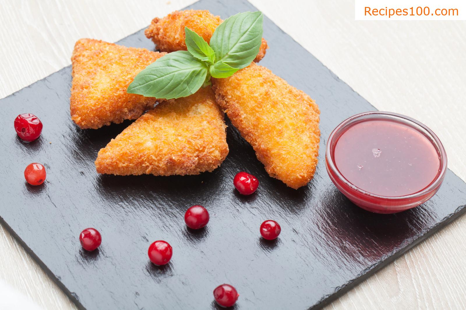 Fried cheese in an air fryer