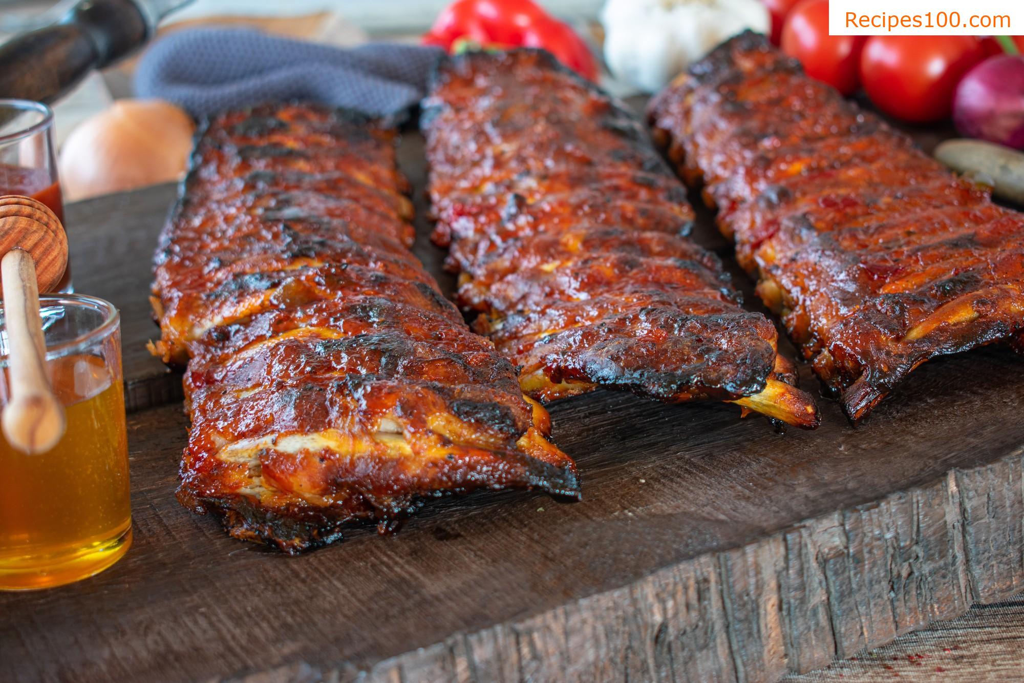 Grilled honey ribs