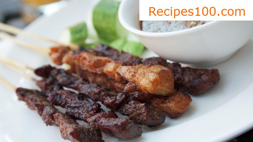 Grilled skewers of ground beef