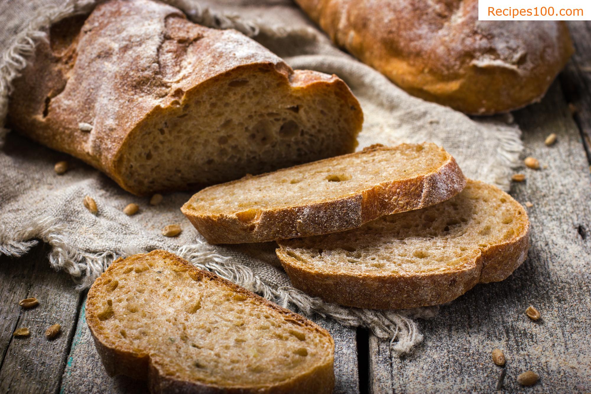 Homemade bread baked in the oven