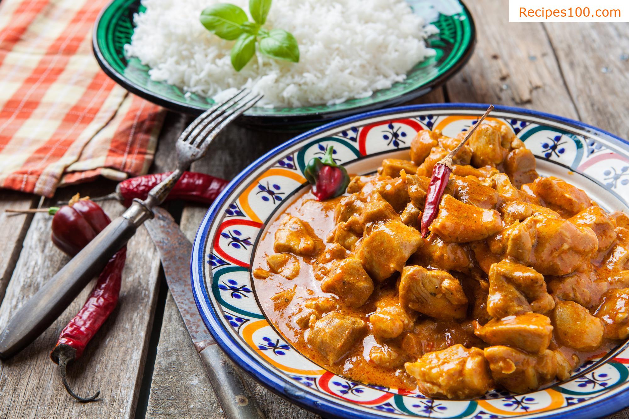 Indian chicken vindaloo style / wok