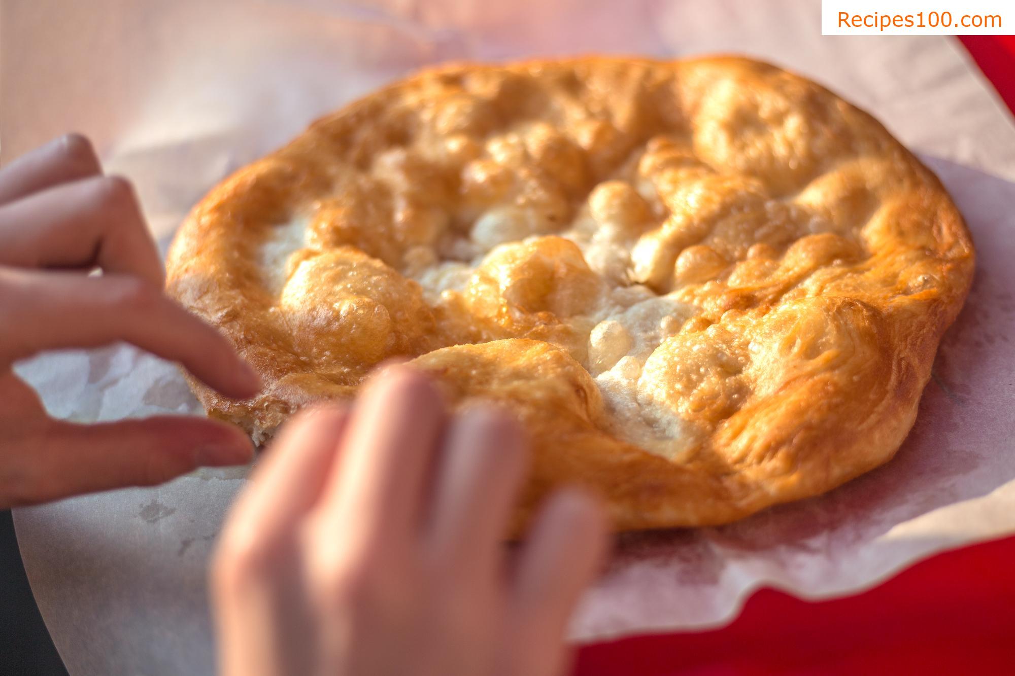 Langos with sour cream