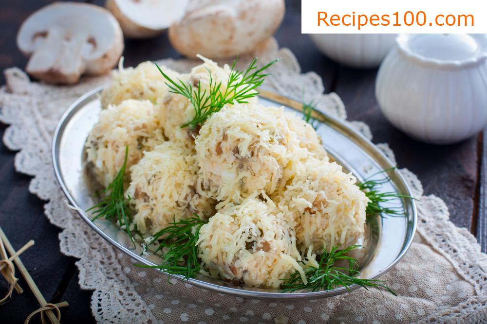 Mushroom dumpling soup