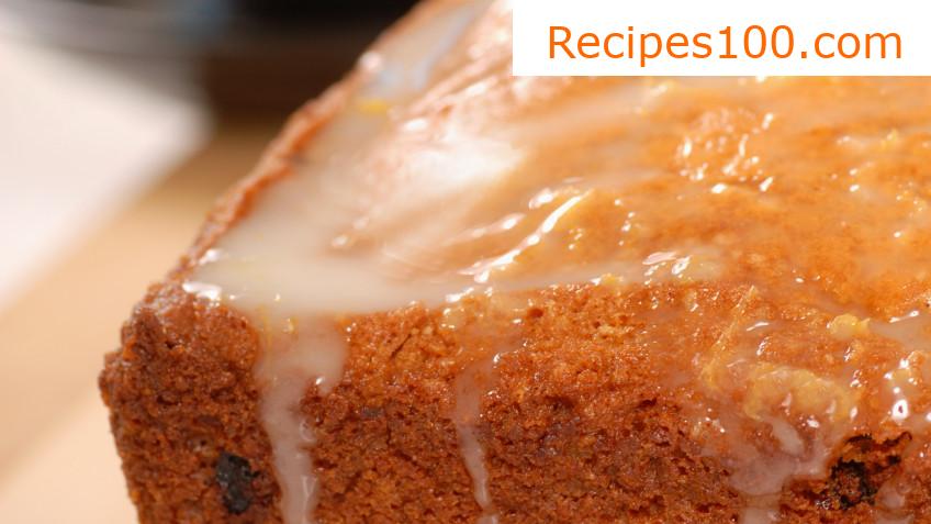 Oil cake with lemon glaze