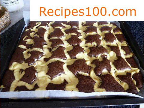 Peach - cottage cheese cake - tray