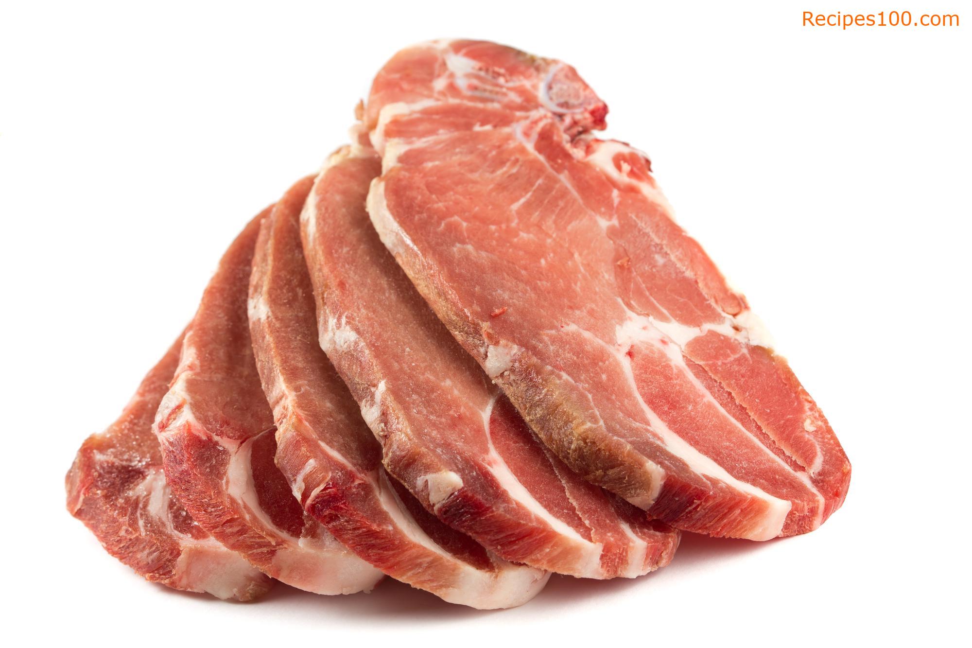 Pork chops in black beer