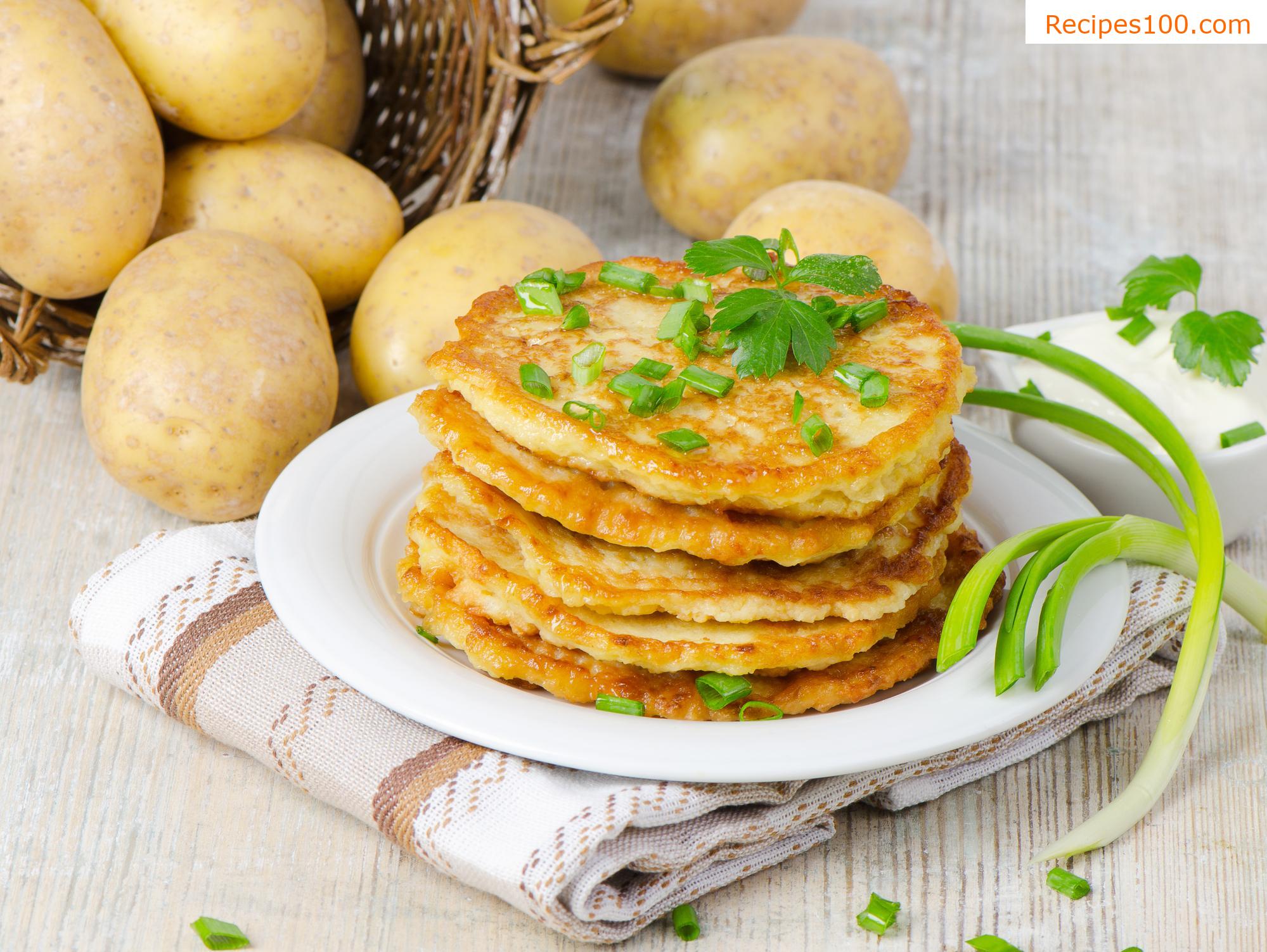 Potato pancakes from boiled potatoes