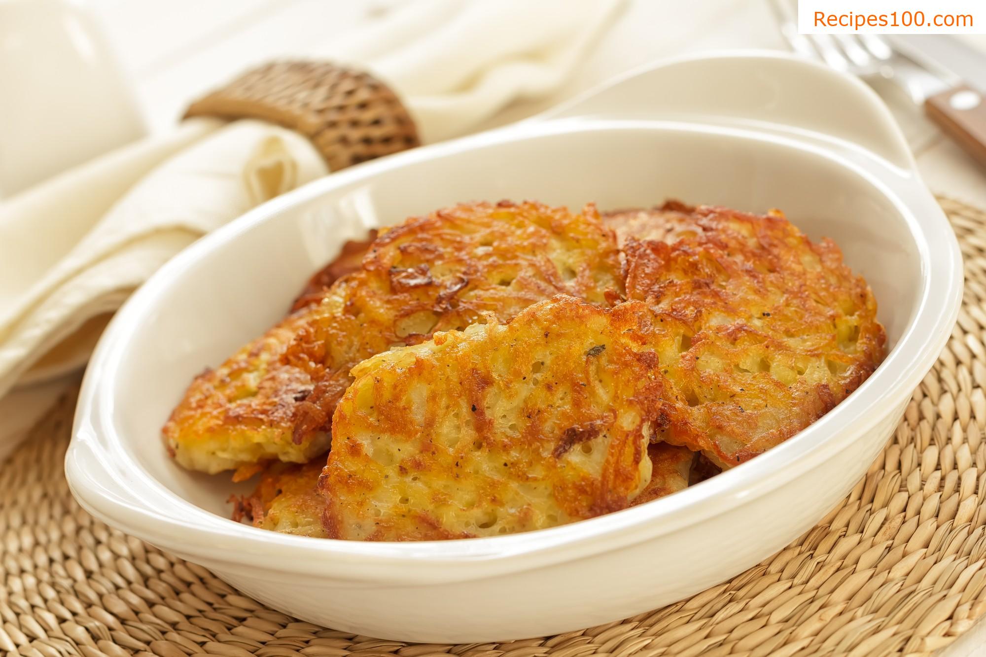 Potato pancakes with smoked meat