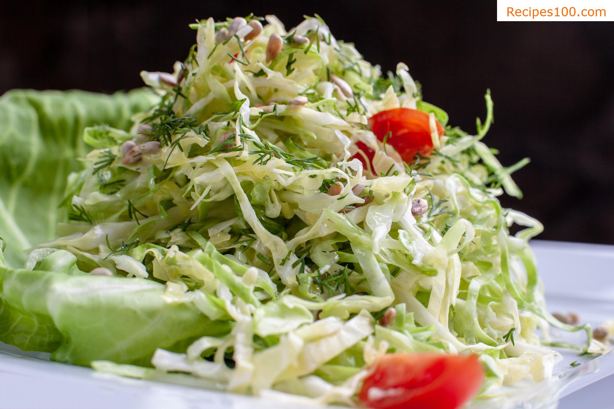 Shopska salad with green dressing