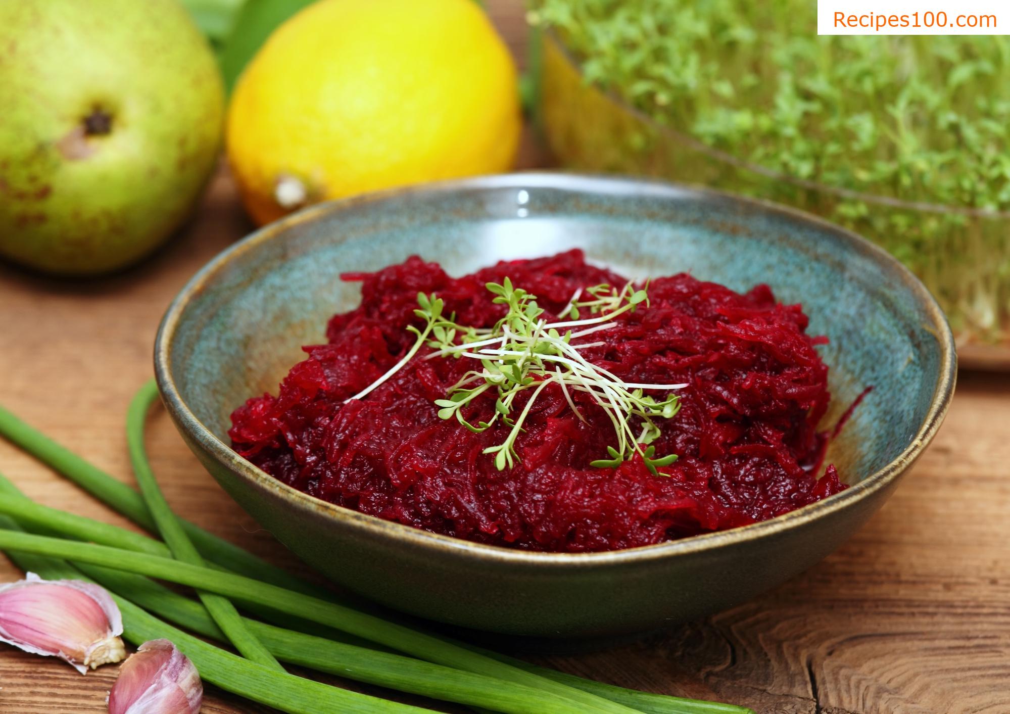 Spread made from roasted red beet - for toasts