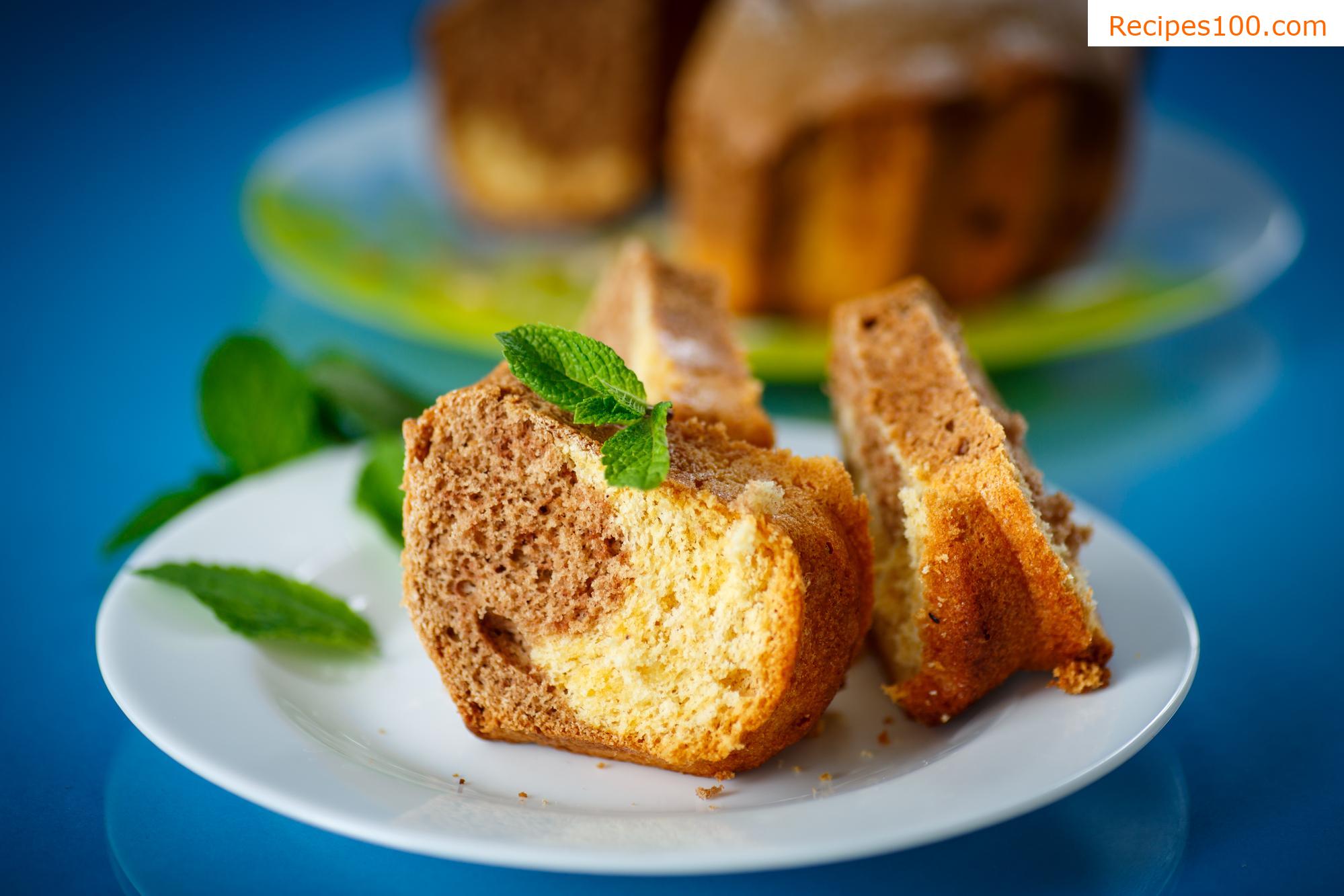 Two-color bundt cake