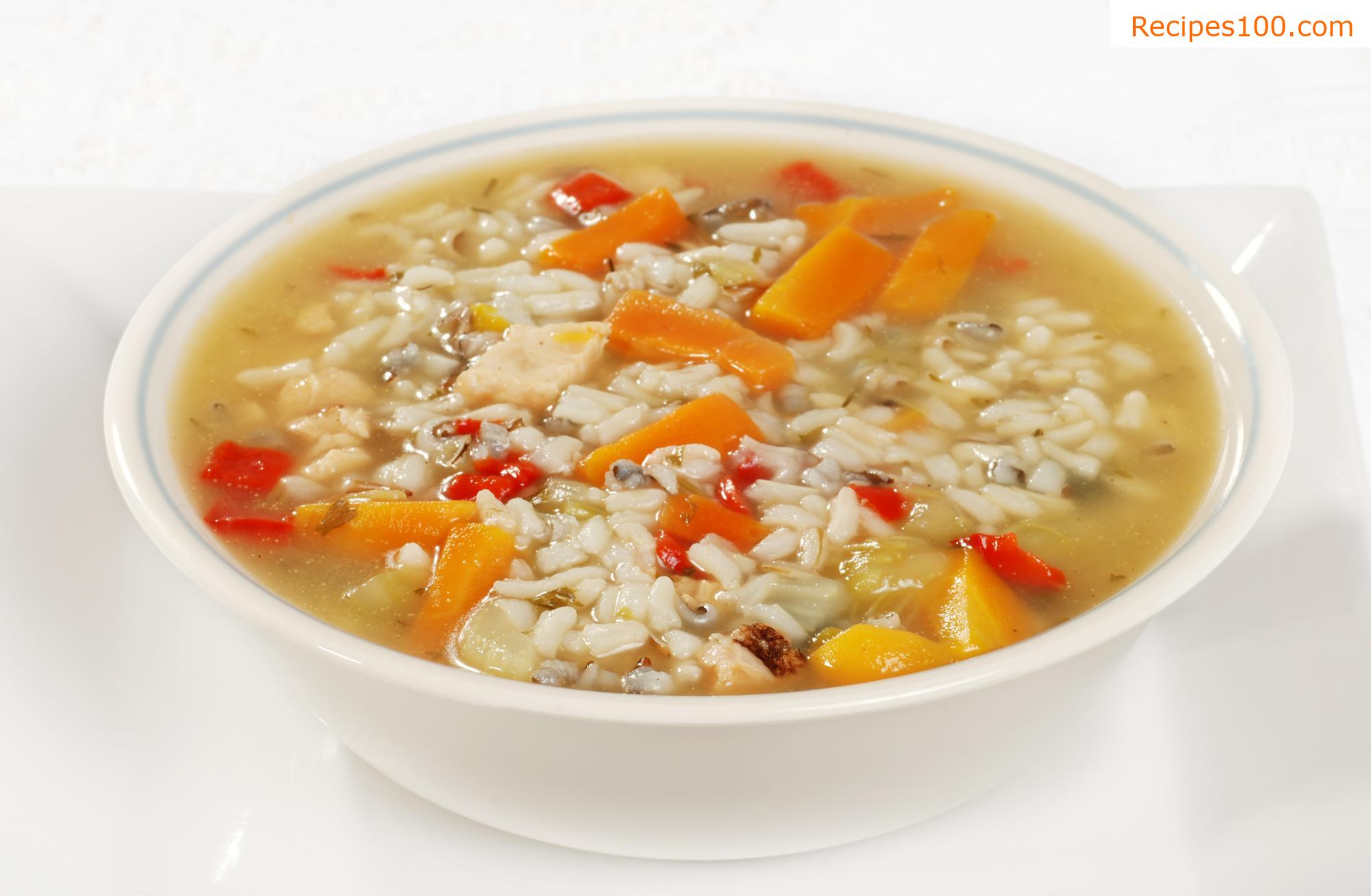Vegetable soup with rice