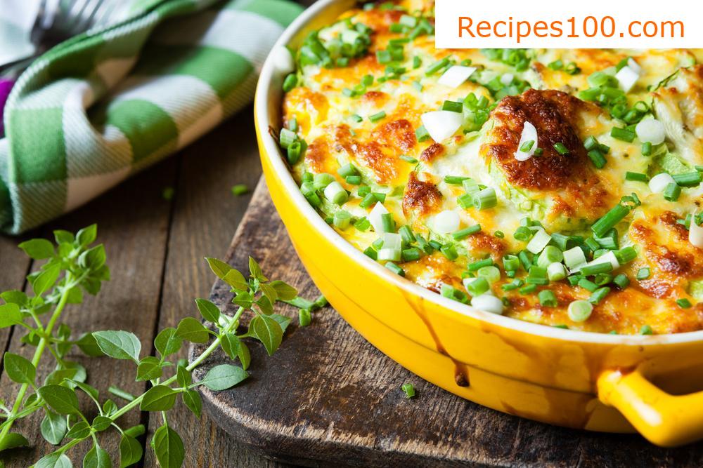 Zucchini stuffing without flour with ham and three types of cheese